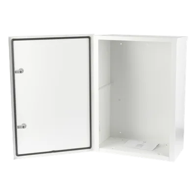 Gabinete para instalación de 2 Baterías PL110D12, Fabricado en Lámina Galvanizada, Accesorios para piso o poste (No incluidos)