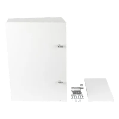 Gabinete para instalación de 2 Baterías PL110D12, Fabricado en Lámina Galvanizada, Accesorios para piso o poste (No incluidos)