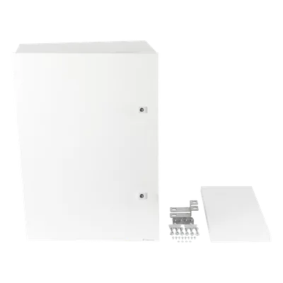 Gabinete para instalación de 2 Baterías PL110D12, Fabricado en Lámina Galvanizada, Accesorios para piso o poste (No incluidos)