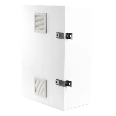 Gabinete para instalación de 2 Baterías PL110D12, Fabricado en Lámina Galvanizada, Accesorios para piso o poste (No incluidos)