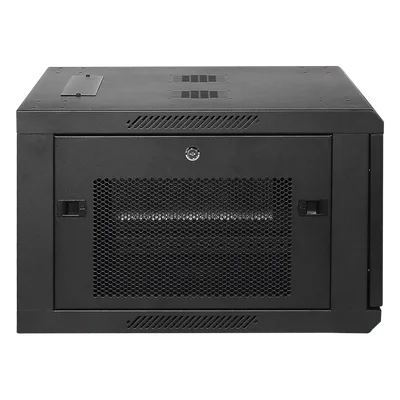 Gabinete de Pared 6UR / 600x372x600 mm (23.6x14.6x23.6 in) / Puerta Perforada Hexagonal / Carga 60 kg / Profundidad Ajustable 562 mm