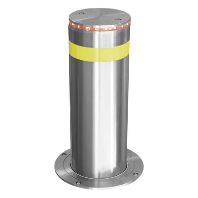 Bolardo Hidráulico Antiembestida / 220 mm × 600 mm (0.72 ft × 1.97 ft) / Acero Inoxidable 304 / 200,000 J / Ciclo 4 s / 100 Ciclos/h