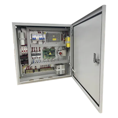 Controlador de Bolardos Hidráulicos / 220 VAC / 4 Bolardos Simultáneos / Activación por Contacto Seco / Entrada de Seguridad Antiobstáculos
