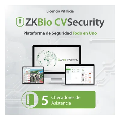 Licencia de Software / Administración de 5 Dispositivos / Tiempo y Asistencia / Control de Acceso / Paneles InBio e InBioPro