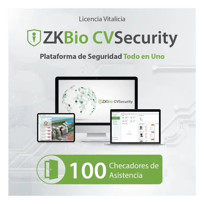 Licencia de Software / Gestión de 100 Dispositivos / Control de Tiempo y Asistencia / Compatible InBioPro-InBio-APX-Green Label