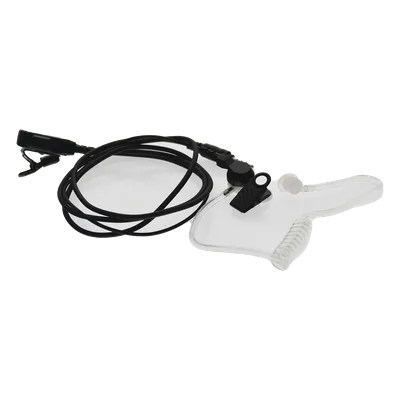 Micrófono-Audífono de Solapa / Tubo Acústico Transparente / Sensibilidad -42 dB / Bocina 112 dB / Conector 3.5 mm PTT / Operación -20°C a 70°C