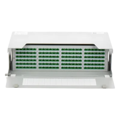 Distribuidor de Fibra Óptica / 144 Empalmes / 144 Acopladores SC/APC / 144 Pigtails SC/APC / 19" / 3 UR / 12.8" Profundidad