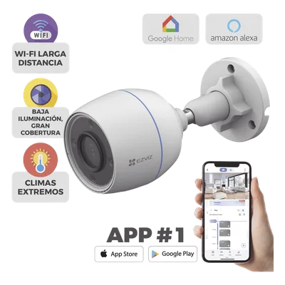 Cámara Bala IP / 2 Megapixel / Wi-Fi 2.4 GHz / Lente 4 mm 82° / IP67 / Micro SD 512 GB / Audio Integrado
