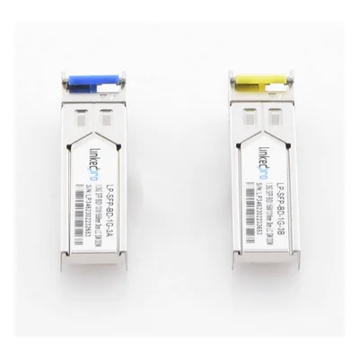 Transceptor Óptico SFP Bidireccional / 1.25 Gbps / Monomodo 3 km (9842.5 ft) / 1310 & 1550 nm / LC/UPC Simplex / DDM / Hot-Plug / 2 Piezas