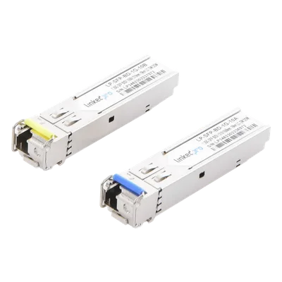 Transceptor Óptico SFP Bidireccional / Monomodo 1310/1550 nm / 1.25 Gbps / Alcance 10 km (32808 ft) / Conector LC/UPC Simplex / DDM / 2 Piezas