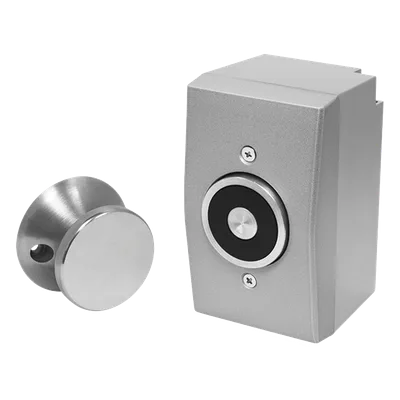 Retenedor de Puerta Electromagnético / Montaje Superficial / 33 lbs / 3 Voltajes / Sin Magnetismo Residual / Interior