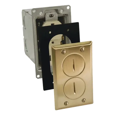 Caja de Piso con Receptáculo / 15A / 125V / 1 Gang / Acabado Latón / 3.25 x 5.313 x 4.75 in