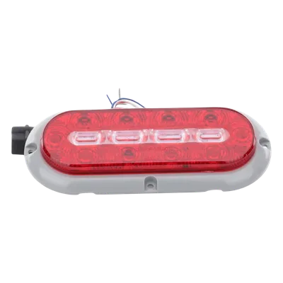 Luz LED Ovalada Trasera / 18 LED / Rojo/Blanco/Ámbar / 7.5 Pulgadas / 69 Patrones de Destello / IP67 / 12-24 V / Perfil Bajo