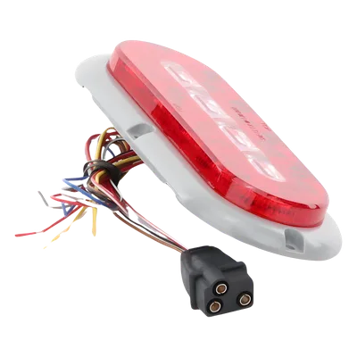 Luz LED Ovalada Trasera / 18 LED / Rojo/Blanco/Ámbar / 7.5 Pulgadas / 69 Patrones de Destello / IP67 / 12-24 V / Perfil Bajo