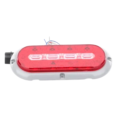 Luz LED Ovalada Trasera / 18 LED / Rojo/Blanco/Ámbar / 7.5 Pulgadas / 69 Patrones de Destello / IP67 / 12-24 V / Perfil Bajo