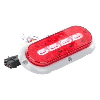 Luz LED Ovalada Trasera / 18 LED / Rojo/Blanco/Ámbar / 7.5 Pulgadas / 69 Patrones de Destello / IP67 / 12-24 V / Perfil Bajo