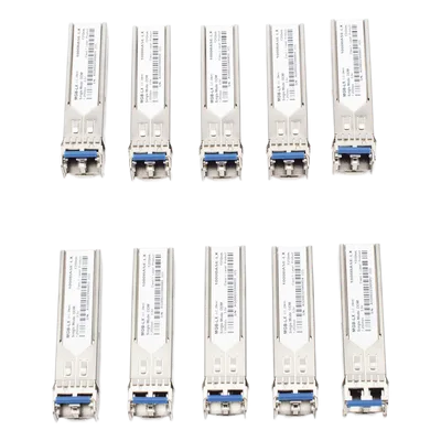 Transceptor SFP / 1Gbps / LC Monomodo / 1310nm / 20km / -40°C a 75°C / Paquete 10 piezas