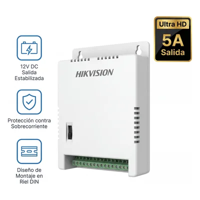 Fuente de Poder Regulada / 8 Salidas / 1 Amp por Salida / Voltaje Ajustable 12/13.5/15 VCC / Entrada 90-130 VCA / Filtro de Ruido para 4K