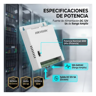 Fuente de Poder Regulada / 8 Salidas / 1 Amp por Salida / Voltaje Ajustable 12/13.5/15 VCC / Entrada 90-130 VCA / Filtro de Ruido para 4K