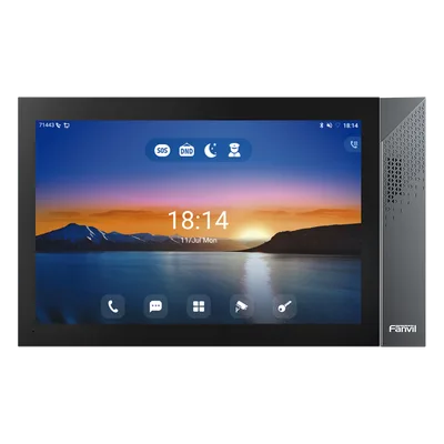 Monitor IP/SIP para Interior / Pantalla Táctil 10.1" / Android 9.0 / Wi-Fi Dual Band / Bluetooth 5.0 / PoE / 8 Entradas de Alarma