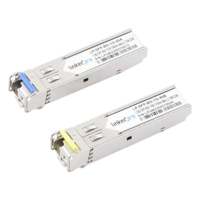 Transceptor Óptico SFP Bidireccional / 1.25 Gbps / Monomodo 1310/1550 nm / Alcance 40 km (131233.6 ft) / LC/UPC Simplex / DDM / Hot-Pluggable / 2 Piezas