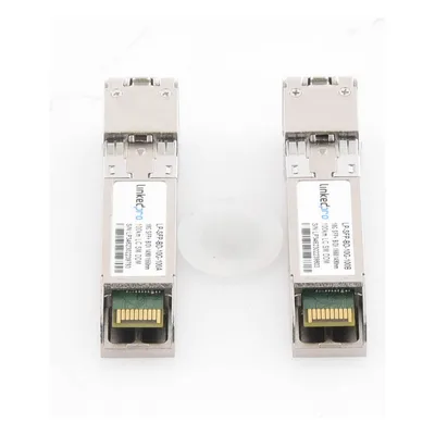 Transceptor Óptico SFP+ Bidireccional / 10 Gbps / Monomodo / Alcance 100 km (328 ft) / LC/UPC Simplex / DDM / 2 Piezas