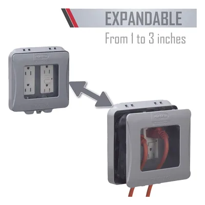 Cubierta Impermeable / 2 Entradas / Montaje Vertical / Servicio Pesado / Expandible / 6.15 x 5.77 in / NEMA 3R / 106.45 in³
