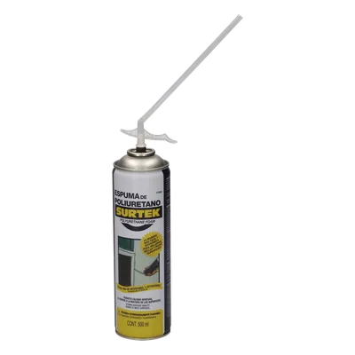 Espuma de Poliuretano / Capacidad 500 ml / Válvula de una sola aplicación / Tubo de extensión incluido
