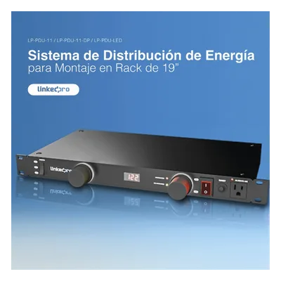 PDU para Rack / 11 Salidas NEMA 5-15R / 15 Amp / 120 Vca / Montaje Horizontal 1U / 19 in / LED de Protección