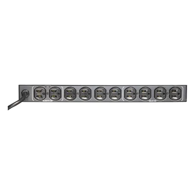 PDU para Rack / 11 Salidas NEMA 5-15R / 15 Amp / 120 Vca / Montaje Horizontal 1U / 19 in / LED de Protección