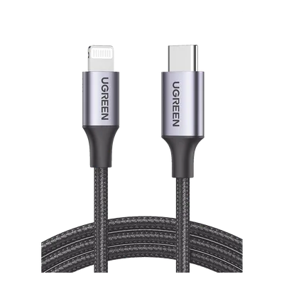 Cable USB-C a Lightning / 1 Metro (3.28 Pies) / Certificado MFi / Carga Rápida 60W / 480 Mbps / Nylon Trenzado / Aluminio
