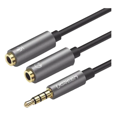 Divisor de Audio / 3.5 mm Macho a Doble Hembra / CTIA y TRS / Conectores Chapados en Oro / 20 cm (7.9 in)