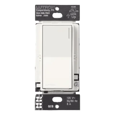Apagador Auxiliar de Pared / Control 3 Vías o Escalera / 120 V / Hasta 4 Unidades por Principal / 45 m (150 ft) de Alcance / Blanco Mate