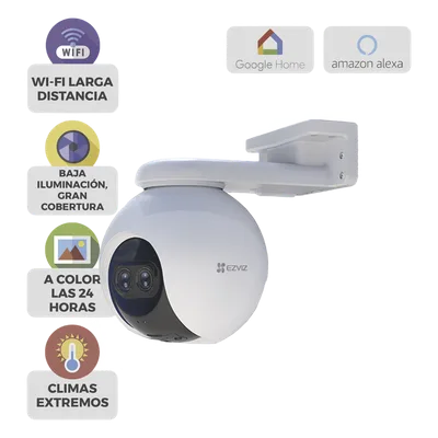 Cámara PT IP / 2 Megapixel / Lente Dual 2.8 mm y 12 mm / Visión Nocturna Color 30 m (98.4 ft) / Wi-Fi 2.4 GHz / IP65 / Cobertura 360°