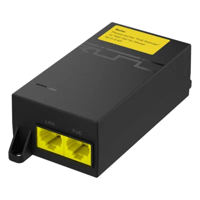 Inyector PoE Pasivo / Gigabit 1G / 52 V / 30 W / Protección 2000 A / RJ45 Blindado