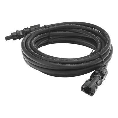Cable Fotovoltaico / 2.5 m (8.2 ft) / 10 AWG / Terminales MC4 Macho-Hembra / Negro UV