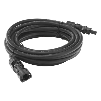 Cable Fotovoltaico / 2.5 m (8.2 ft) / 10 AWG / Terminales MC4 Macho-Hembra / Negro UV