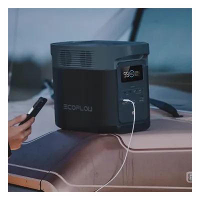 Estación de Energía Portátil Delta 2 1024Wh Litio LFP / 6 AC 1800 W (Max. 2200W) / 2 USB-C 100W / Capacidad para Aumentar Respaldo / Cargador de Coche 10A a 12.6V / Conectividad WiFi y Bluetooth (App)
