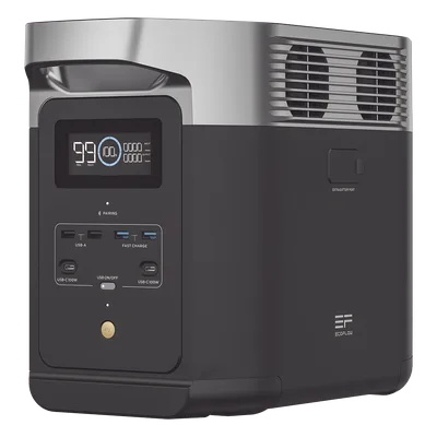 Estación de Energía Portátil Delta 2 1024Wh Litio LFP / 6 AC 1800 W (Max. 2200W) / 2 USB-C 100W / Capacidad para Aumentar Respaldo / Cargador de Coche 10A a 12.6V / Conectividad WiFi y Bluetooth (App)