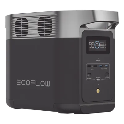 Estación de Energía Portátil Delta 2 1024Wh Litio LFP / 6 AC 1800 W (Max. 2200W) / 2 USB-C 100W / Capacidad para Aumentar Respaldo / Cargador de Coche 10A a 12.6V / Conectividad WiFi y Bluetooth (App)