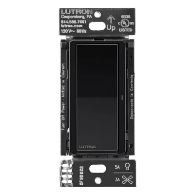 Interruptor Inteligente de Pared / On/Off No Regulable / 120 V / 5 A LED / 600 W Incandescente / 3 A Ventiladores / Control Pico y Smart Hub / Negro