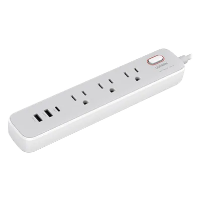 Regleta de Alimentación / 30W USB-C PD GaN / 2 USB-A + 1 USB-C / 3 Salidas AC Tipo B / Protección Sobretensiones / Cable 2 m (6.6 ft) 14 AWG