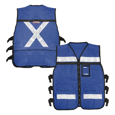 Chaleco de Seguridad Reflejante / 6 Bolsas Externas / 6 Broches Ajustables / Talla Extra Grande / Cierre Reforzado 20' / 2 Bolsas Internas