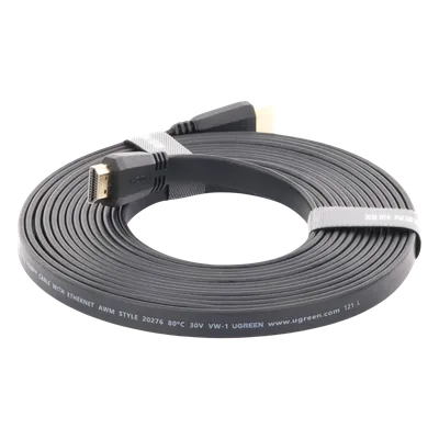 Cable HDMI 2.0 Plano de 5 Metros (16.40 Pies) / 4K@60Hz / HDR / 3D / HEC (Canal Ethernet HDMI) / ARC (Canal de Retorno de Audio) / Color Profundo de 48 Bits / Audio de 32 Canales / HDCP / Audio Dolby