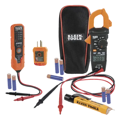 Kit de Prueba Eléctrica / Multímetro de Gancho CA / Detector de Voltaje 12-1000 VCA / Probador de Tensión 12-240 VCA / Analizador de Cableado / CAT III 600 V