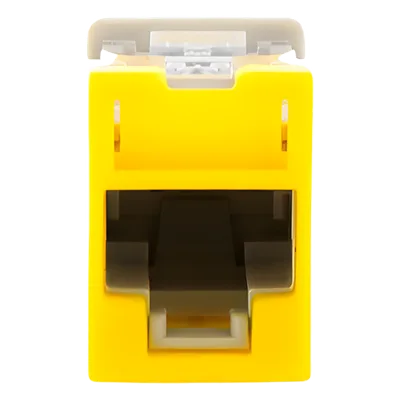 Jack RJ45 Cat5e / UTP / Montaje Híbrido Plano o Angulado / Terminación 110 / Amarillo