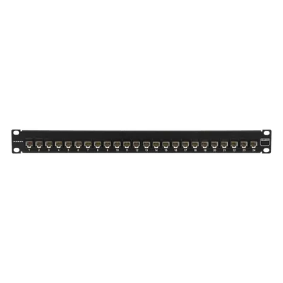 Patch Panel / UTP Cat5e Precargado / 24 Puertos / Plano 1U / Rack 19"