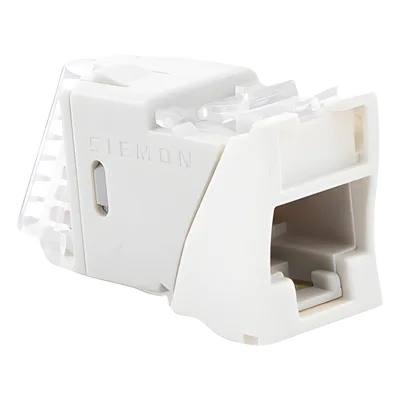 Jack Cat6 / UTP / Montaje Híbrido Plano-Angulado / 1 Puerto / Terminación 110 / Blanco / -10°C a 60°C / 22-24 AWG