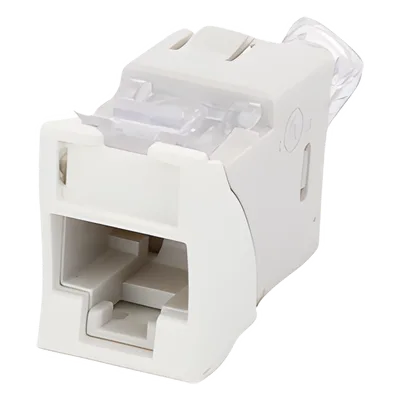 Jack Cat6 / UTP / Montaje Híbrido Plano-Angulado / 1 Puerto / Terminación 110 / Blanco / -10°C a 60°C / 22-24 AWG
