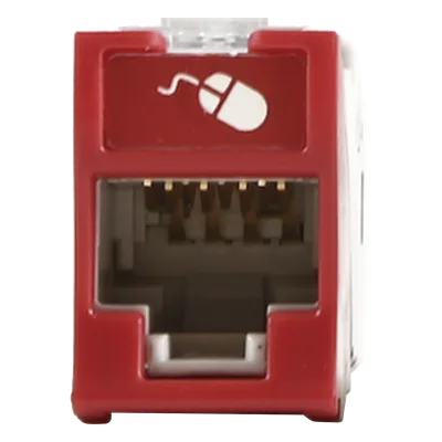 Jack Cat6 / UTP / Montaje Híbrido Plano-Angulado / Rojo / Punch Down 110